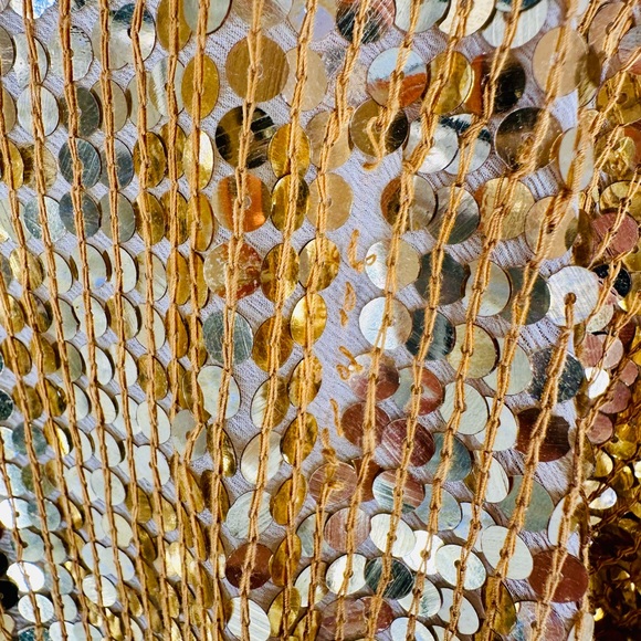 Vintage Gold Rina Z Sequin Top Medium - Picture 9 of 9